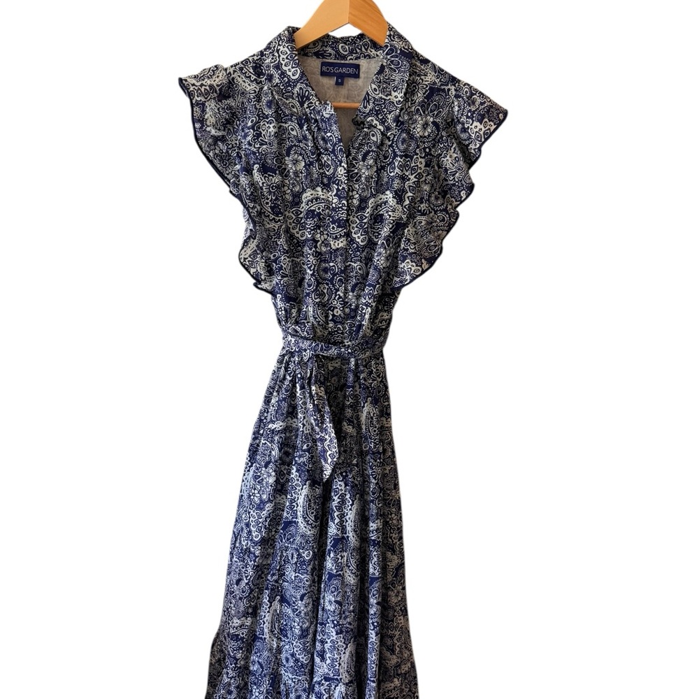 Ro’s Garden Tuckernuck Maxi Shirt Dress Ruffles